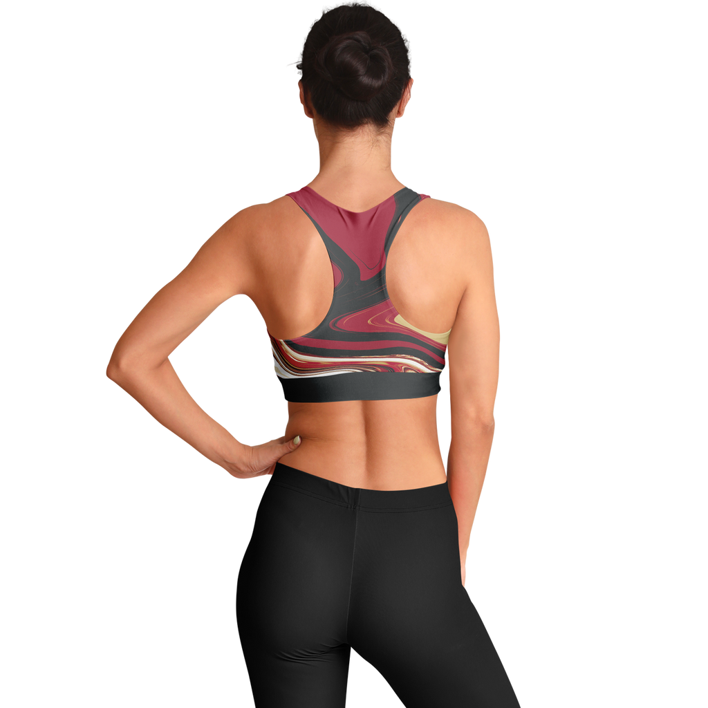 Suminagashi “Imperial Ink” Padded Sports Bra