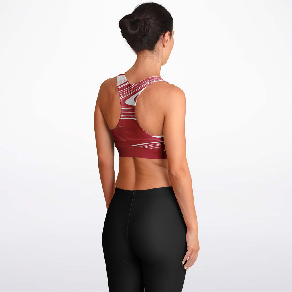 Suminagashi “Crimson Spirit” Padded Sports Bra
