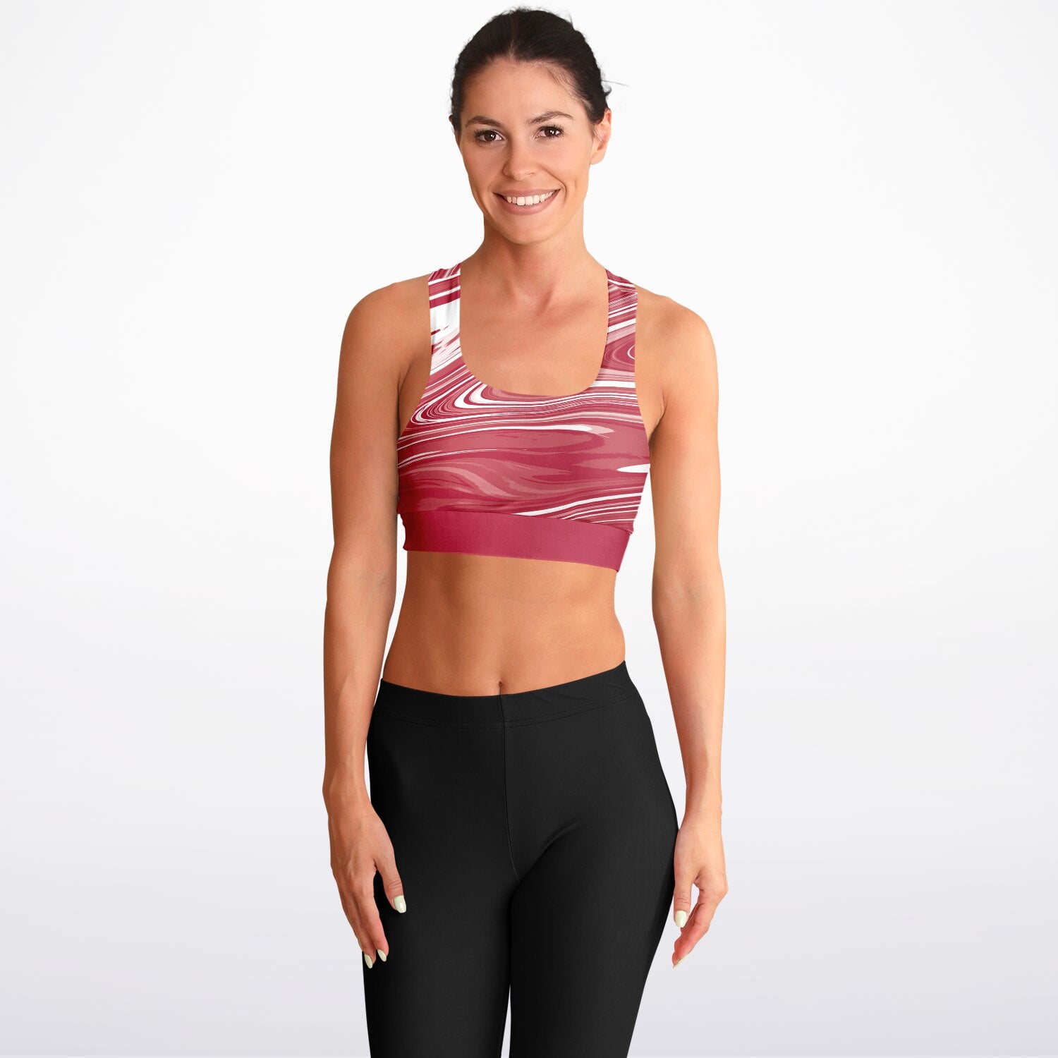 Suminagashi “Crimson Spirit” Padded Sports Bra