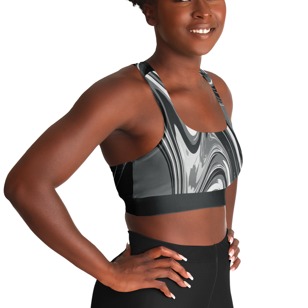 Suminagashi “Iron Smoke” Padded Sports Bra