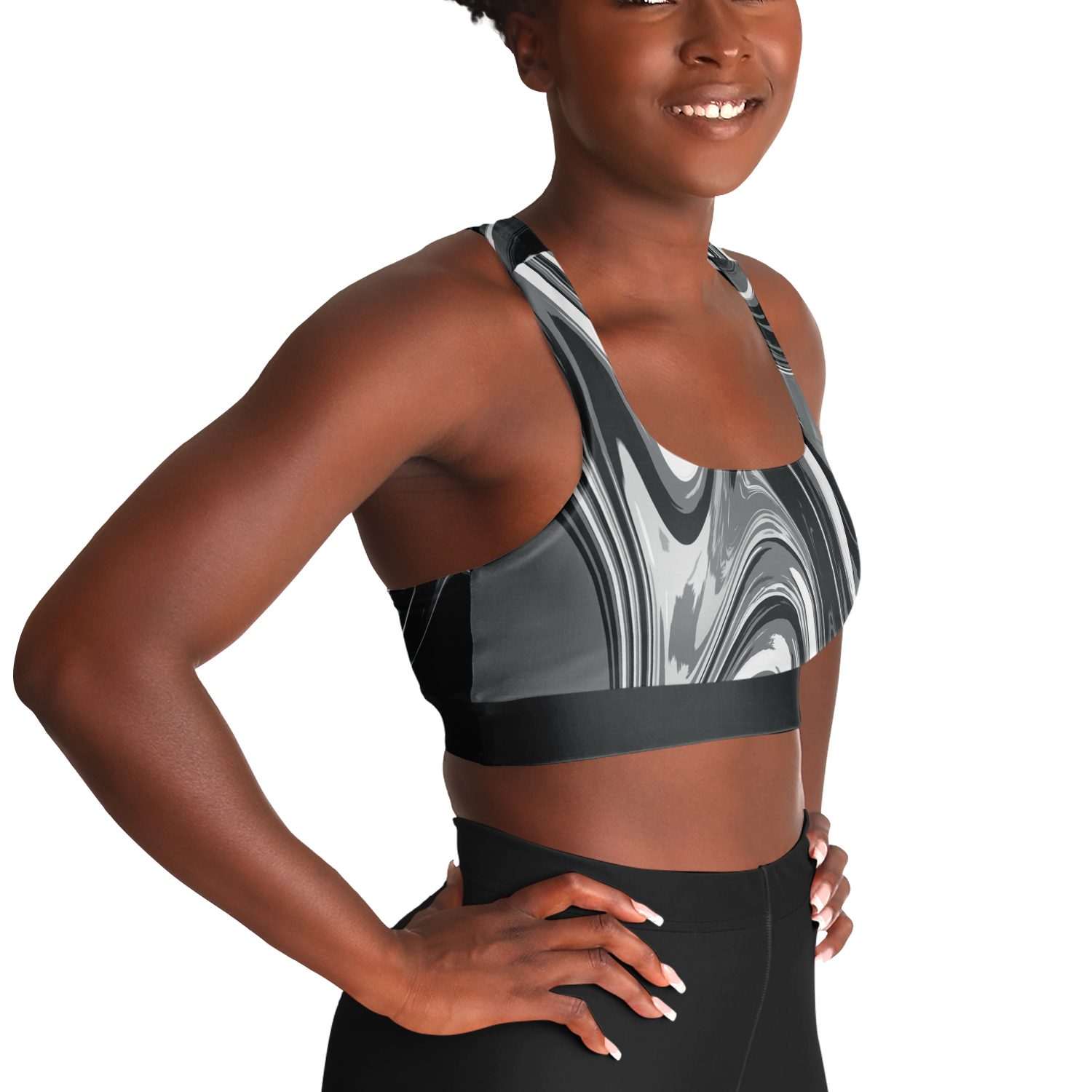 Suminagashi “Iron Smoke” Padded Sports Bra