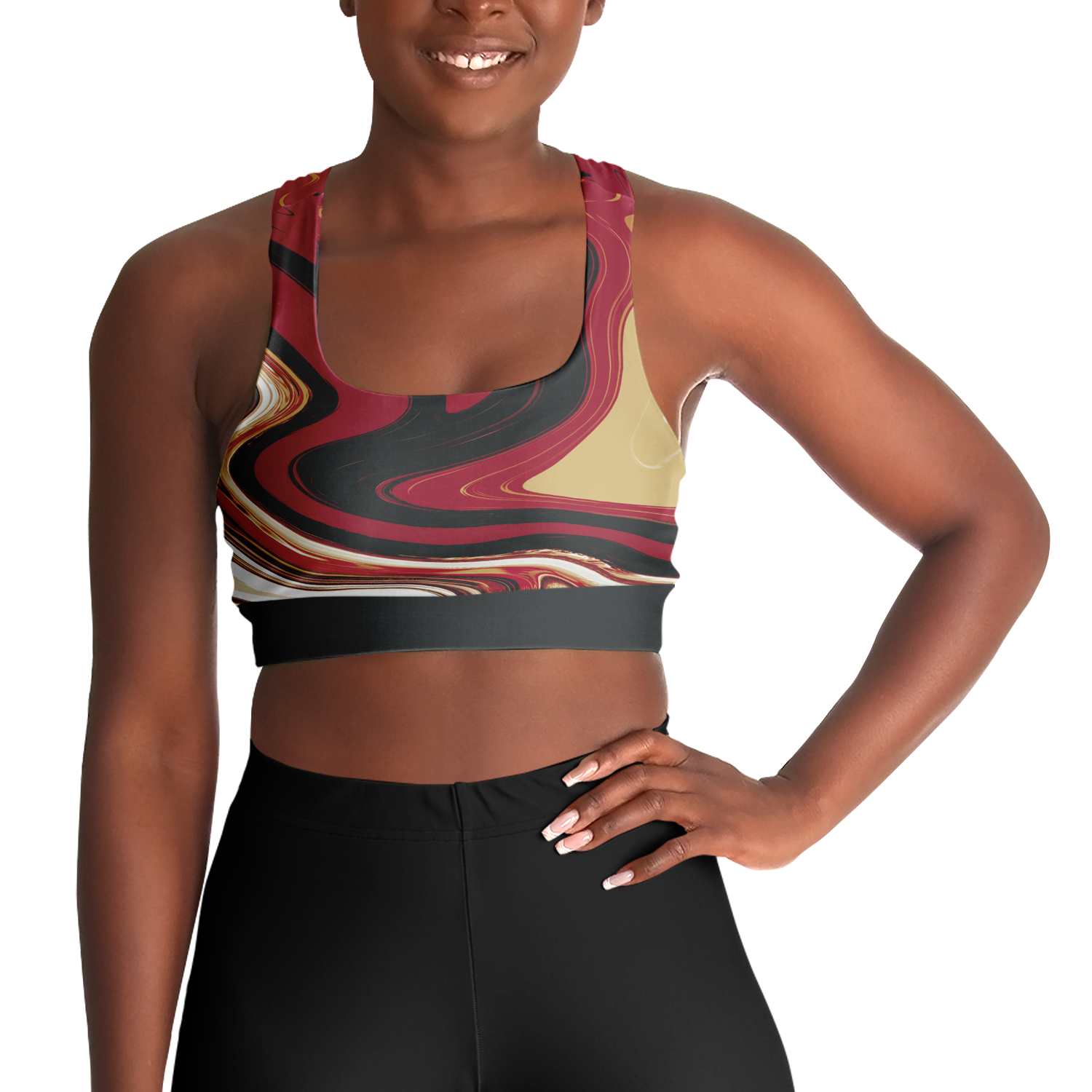 Suminagashi “Imperial Ink” Padded Sports Bra