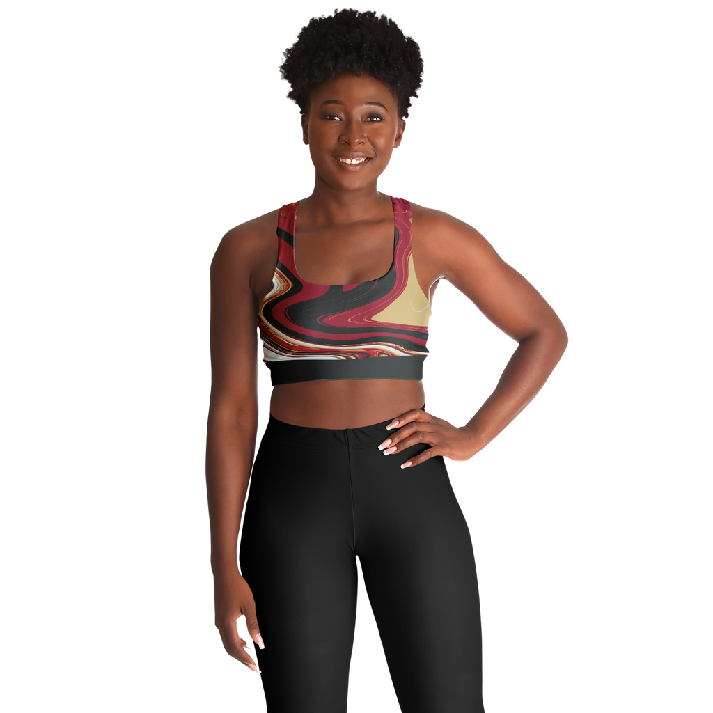 Suminagashi “Imperial Ink” Padded Sports Bra