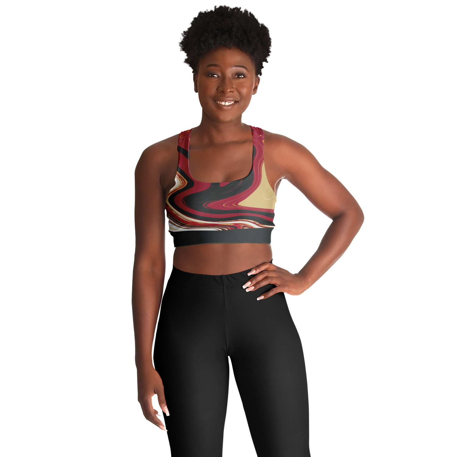 Suminagashi “Imperial Ink” Padded Sports Bra