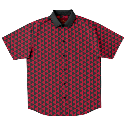 Red Uroko Button Down - Oni Threads