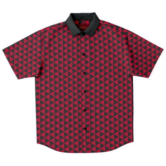 Red Uroko Button Down - Oni Threads