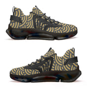 Gold Seigaiha Wings Style Bounce Mesh Knit Sneakers