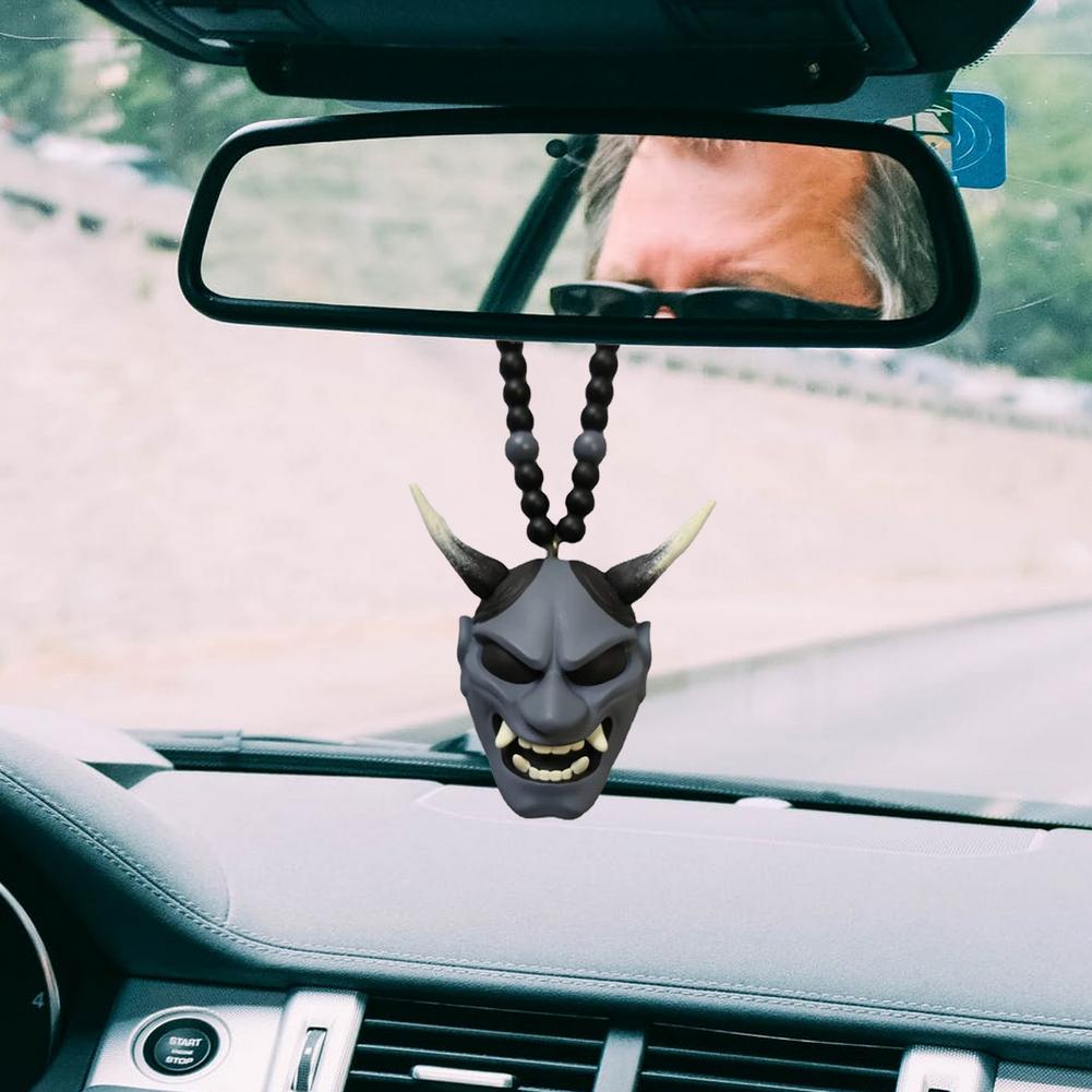 Japanese Oni Samurai Mask Helmet Car Hanging Pendant - Oni Threads