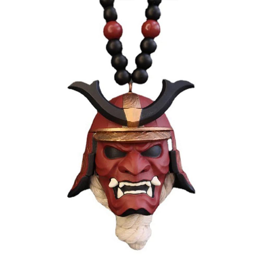 Japanese Oni Samurai Mask Helmet Car Hanging Pendant - Oni Threads