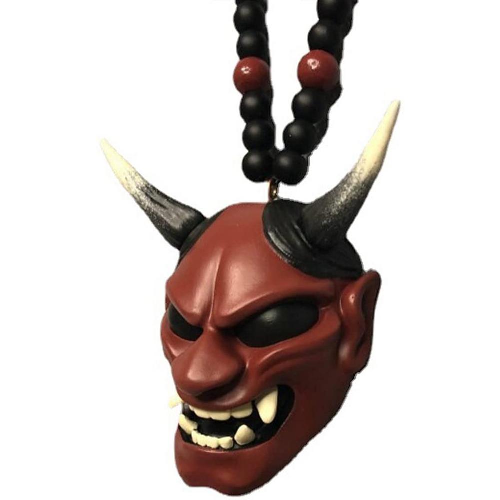 Japanese Oni Samurai Mask Helmet Car Hanging Pendant - Oni Threads