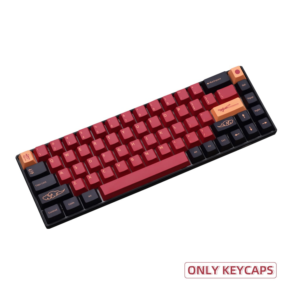 Samurai PBT Key Cap Dye Sub English Japanese Keycaps for GM Cherry MX Switch Mechanical Keyboard - Oni Threads