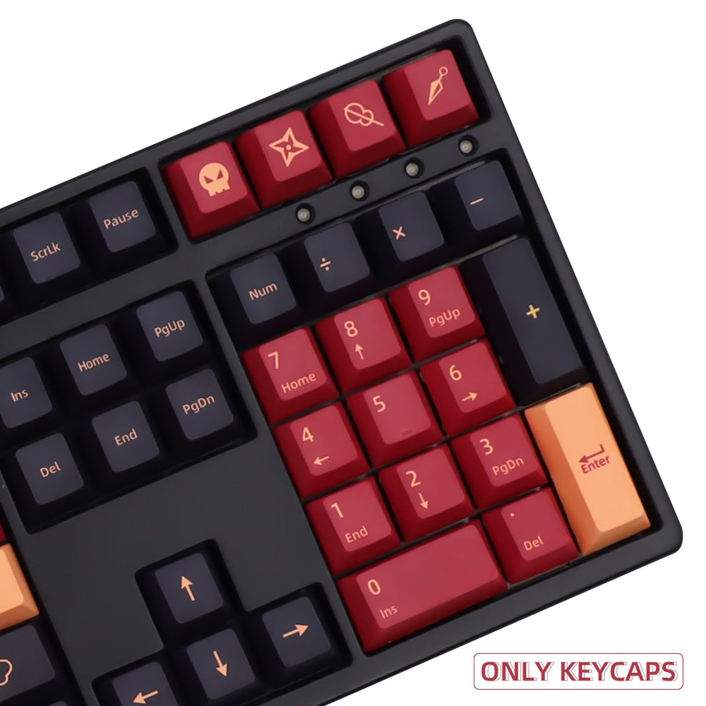 Samurai PBT Key Cap Dye Sub English Japanese Keycaps for GM Cherry MX Switch Mechanical Keyboard - Oni Threads