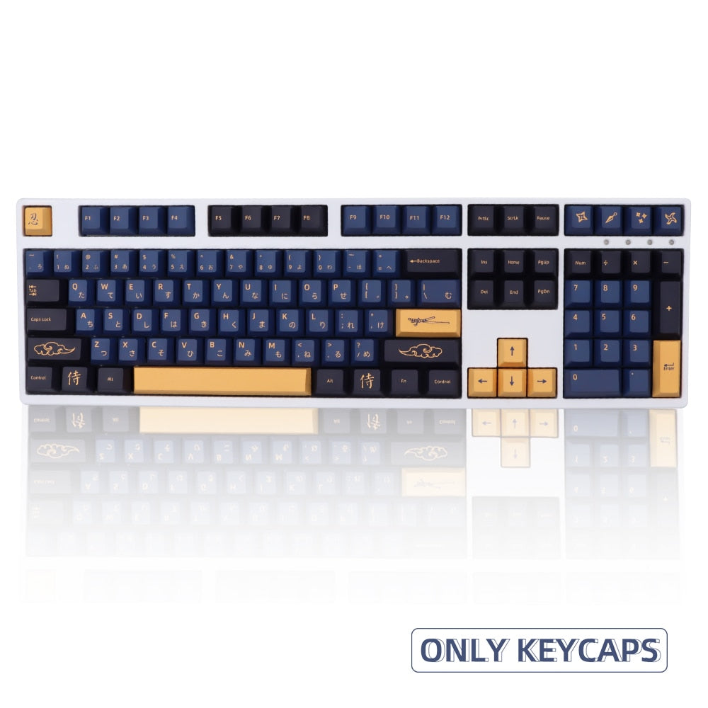 Samurai PBT Key Cap Dye Sub English Japanese Keycaps for GM Cherry MX Switch Mechanical Keyboard - Oni Threads