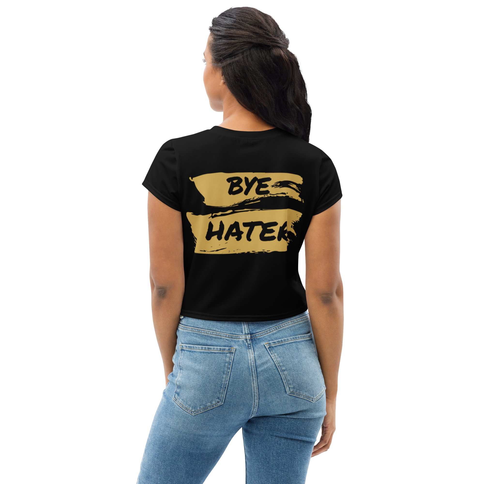 Hi Hater Bye Hater All-Over Print Crop Tee