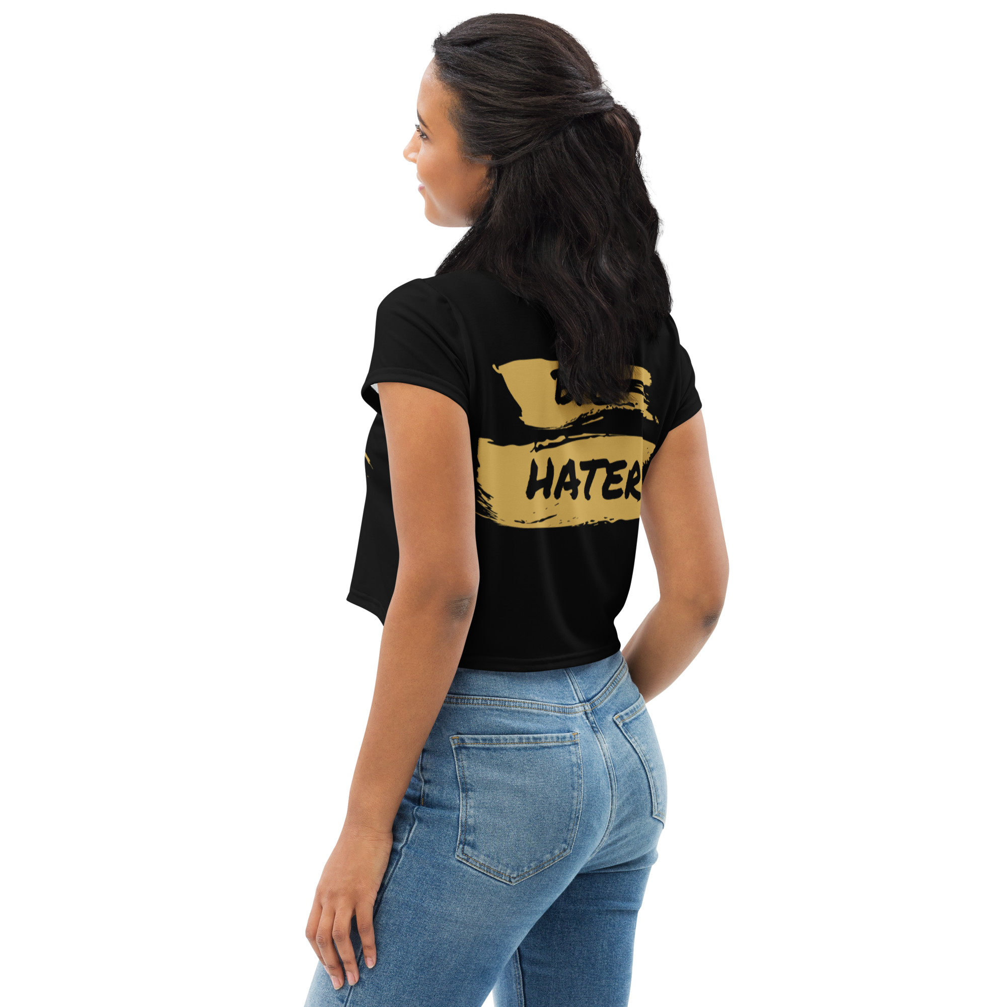 Hi Hater Bye Hater All-Over Print Crop Tee