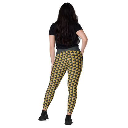 Gold Uroko Leggings with pockets - Oni Threads