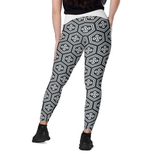 White Kikkou Leggings with pockets - Oni Threads