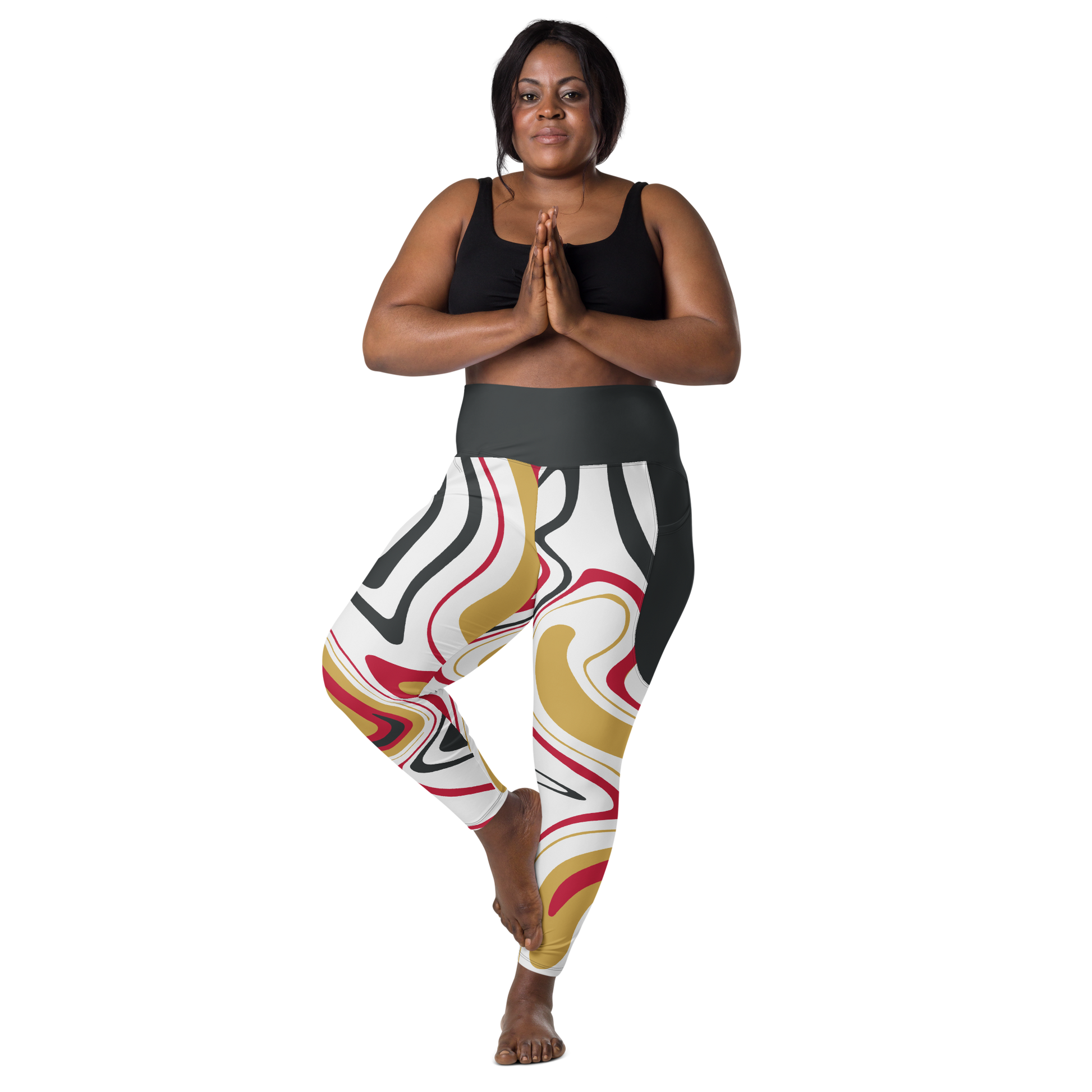 Samurai Suminagashi Leggings with pockets - Oni Threads