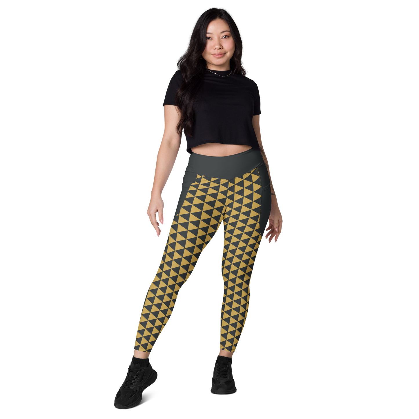 Gold Uroko Leggings with pockets - Oni Threads