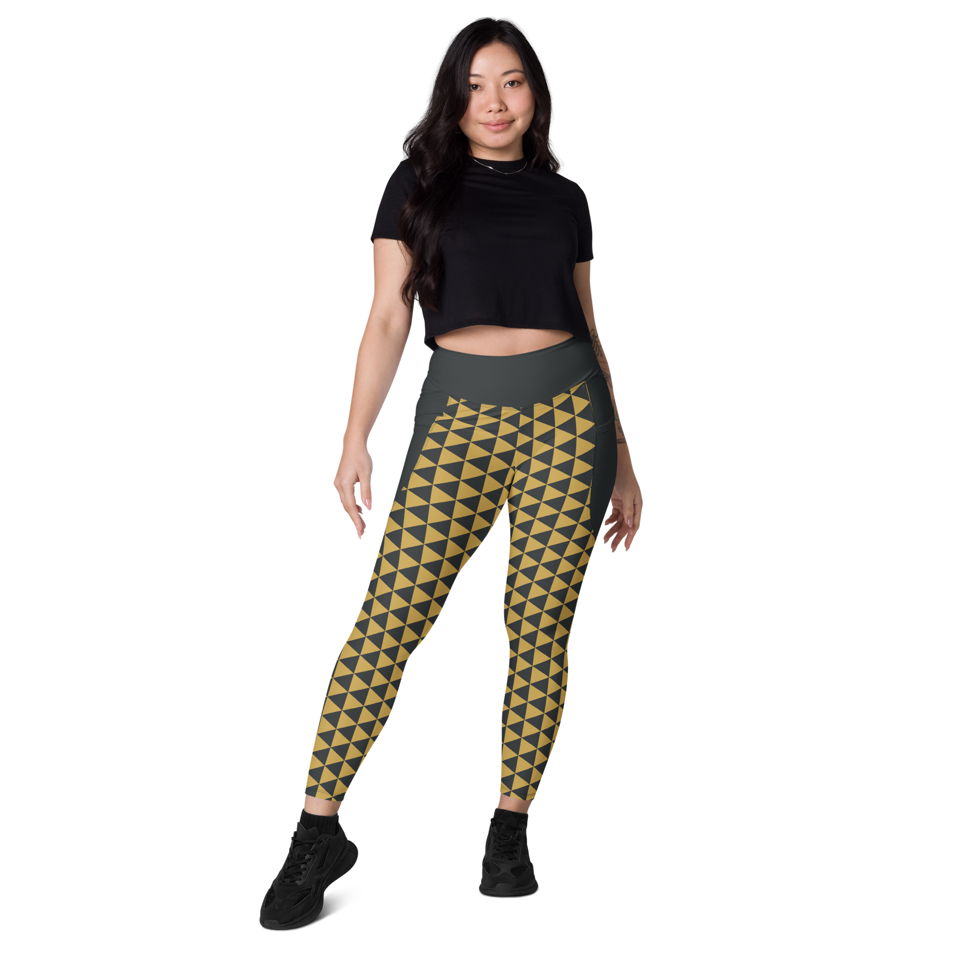 Gold Uroko Leggings with pockets - Oni Threads