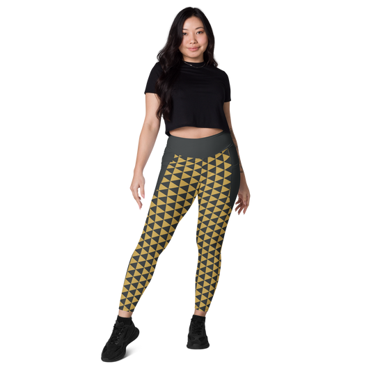 Gold Uroko Leggings with pockets - Oni Threads