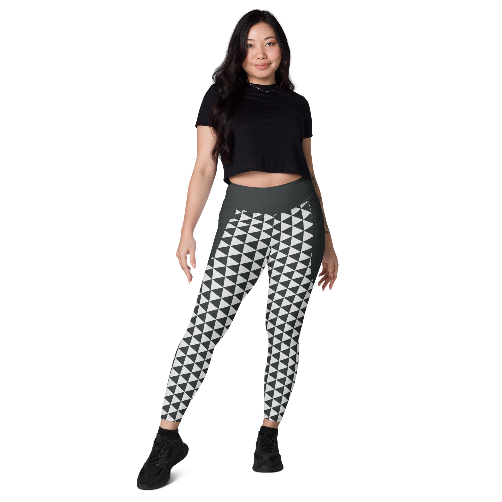 White Uroko Leggings with pockets - Oni Threads