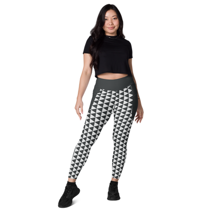 White Uroko Leggings with pockets - Oni Threads
