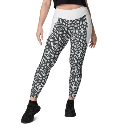 White Kikkou Leggings with pockets - Oni Threads