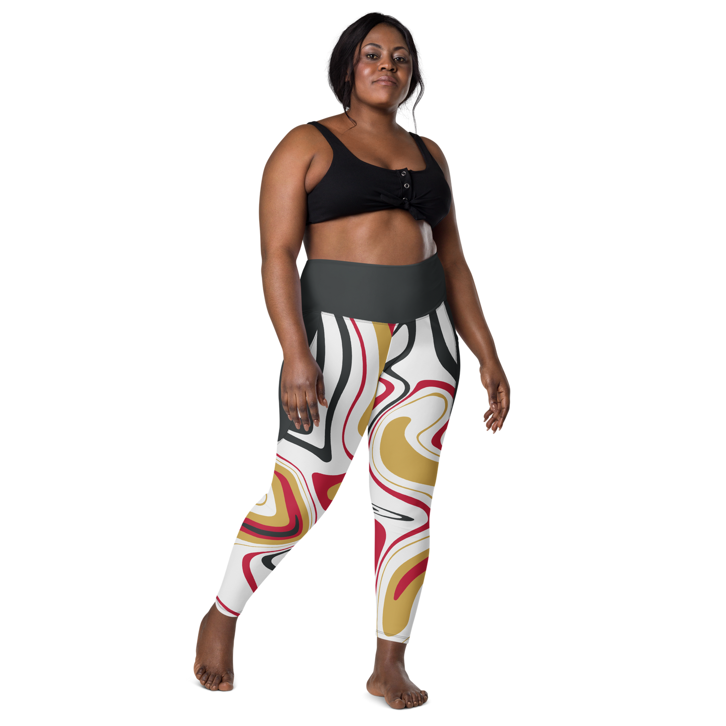 Samurai Suminagashi Leggings with pockets - Oni Threads