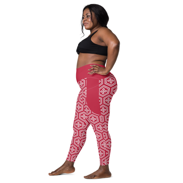 Red Kikkou Leggings with pockets