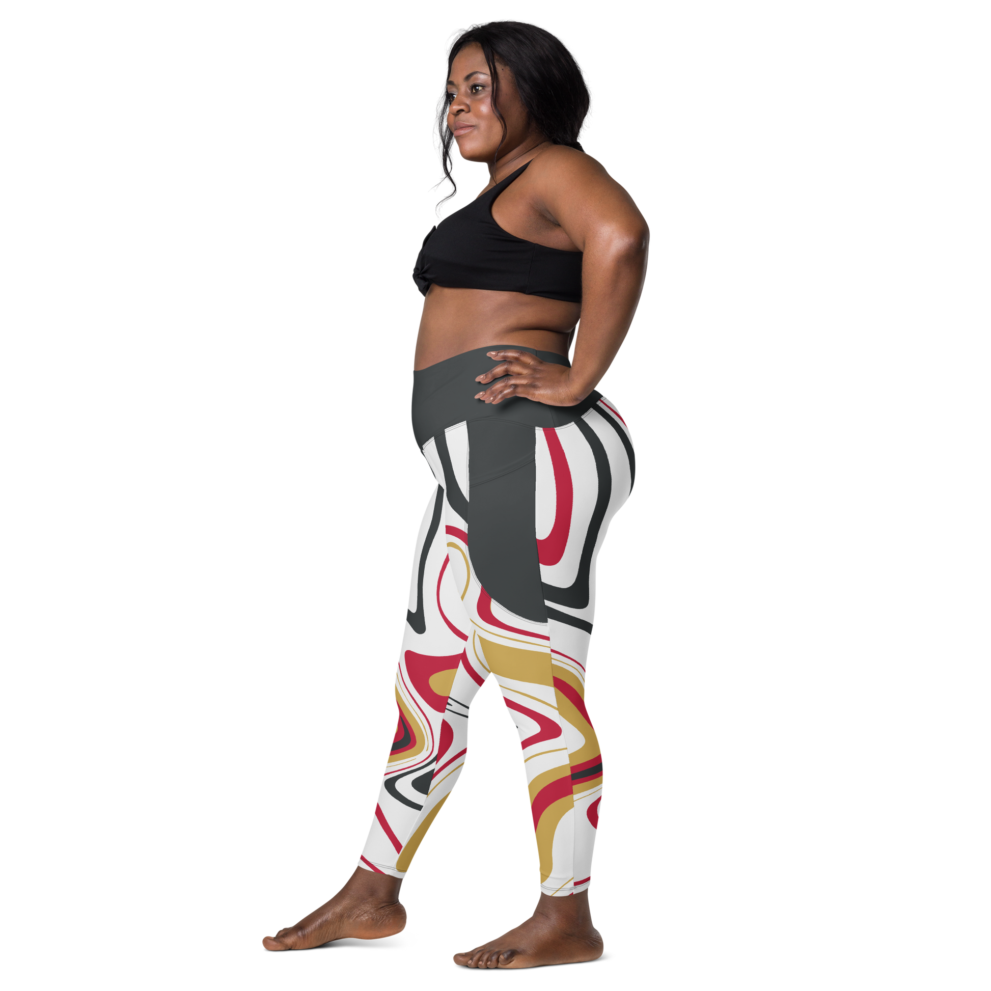 Samurai Suminagashi Leggings with pockets - Oni Threads