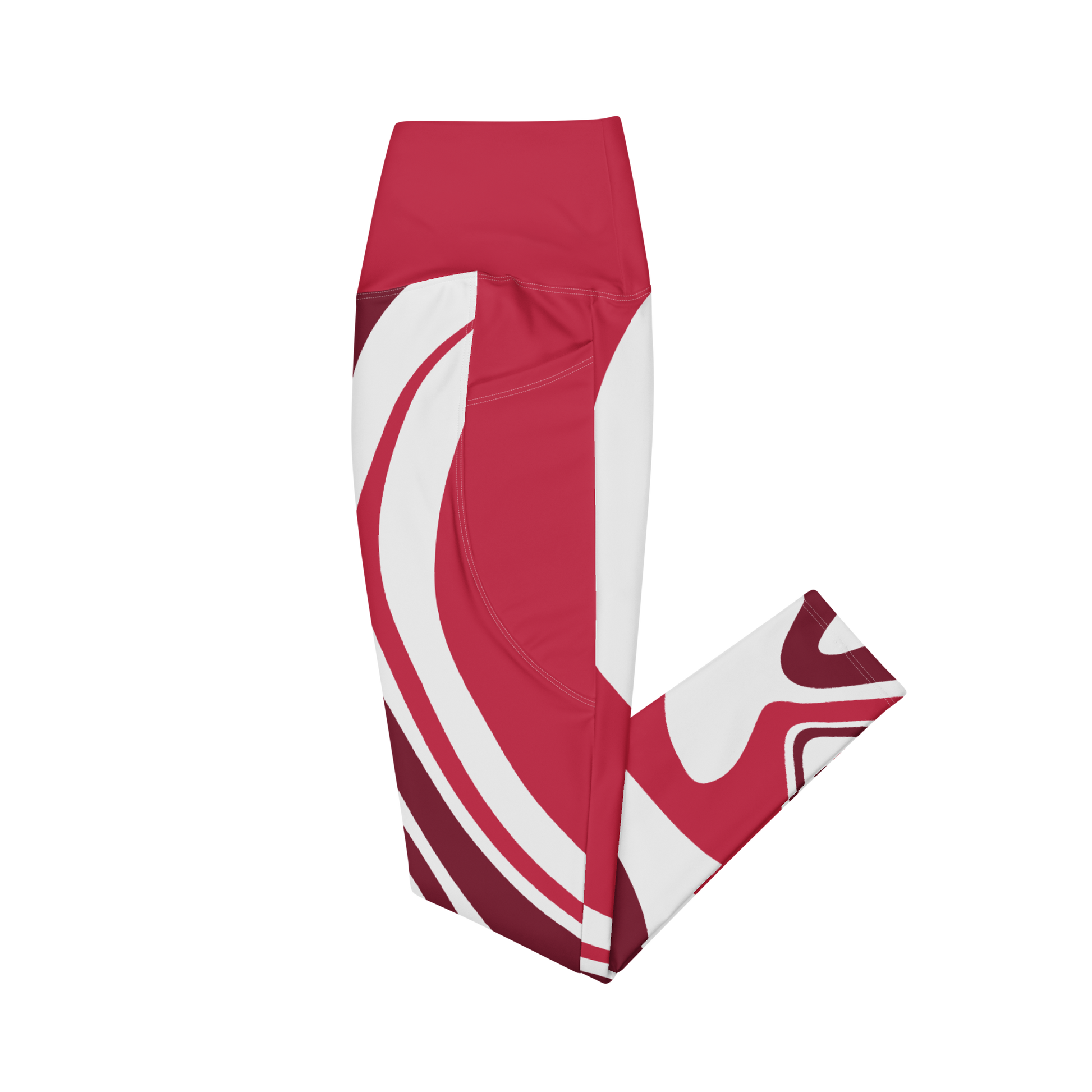 Red Suminagashi Leggings with pockets - Oni Threads