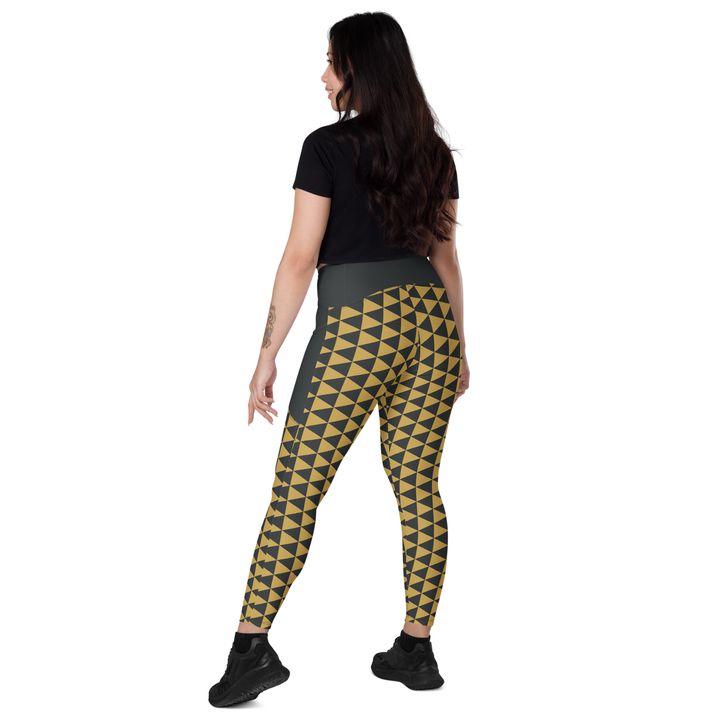 Gold Uroko Leggings with pockets - Oni Threads