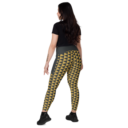 Gold Uroko Leggings with pockets - Oni Threads
