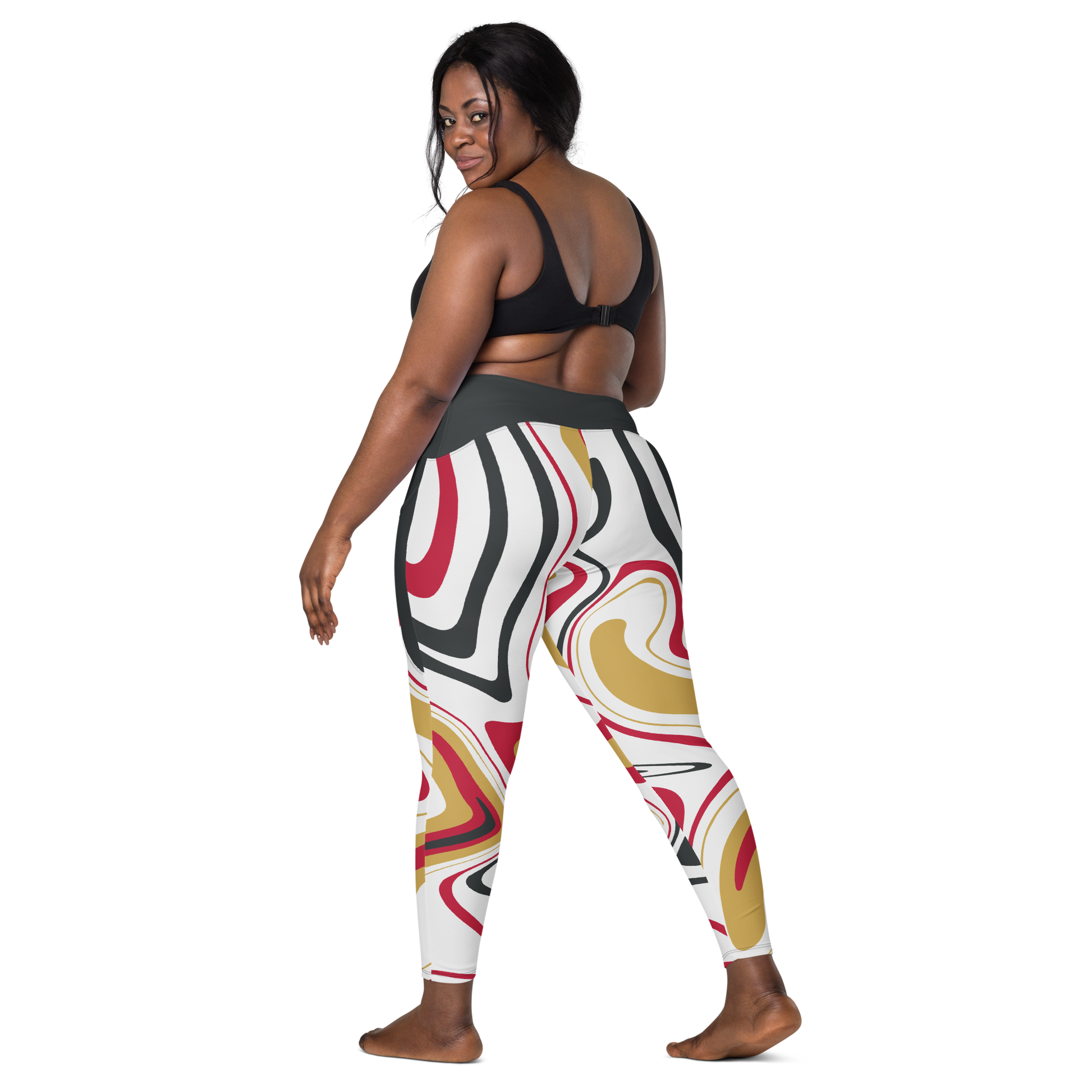 Samurai Suminagashi Leggings with pockets - Oni Threads