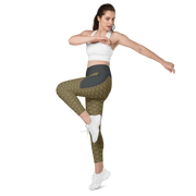 Gold Seigaiha Leggings with pockets