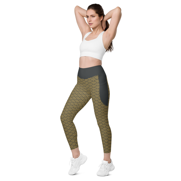 Gold Seigaiha Leggings with pockets