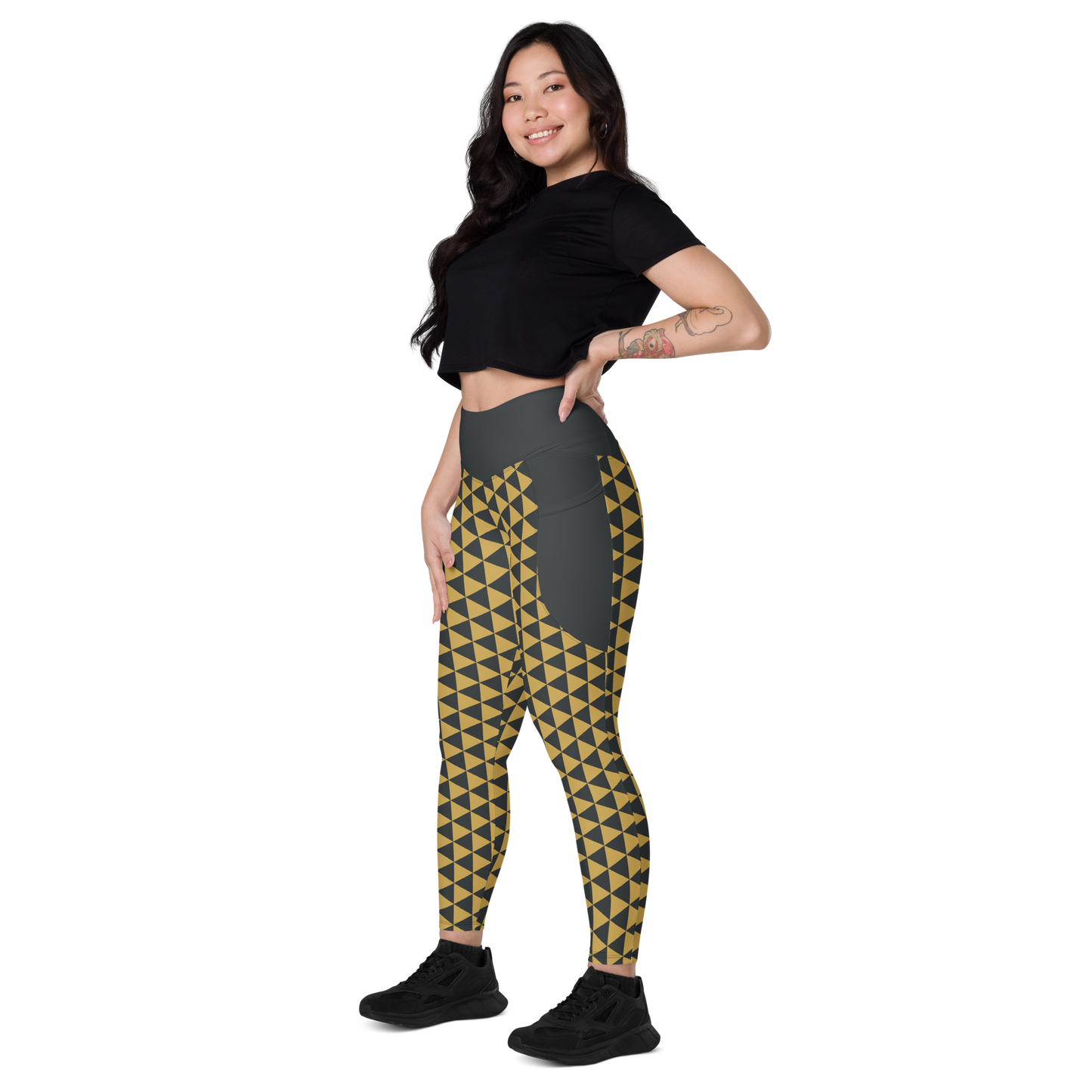 Gold Uroko Leggings with pockets - Oni Threads