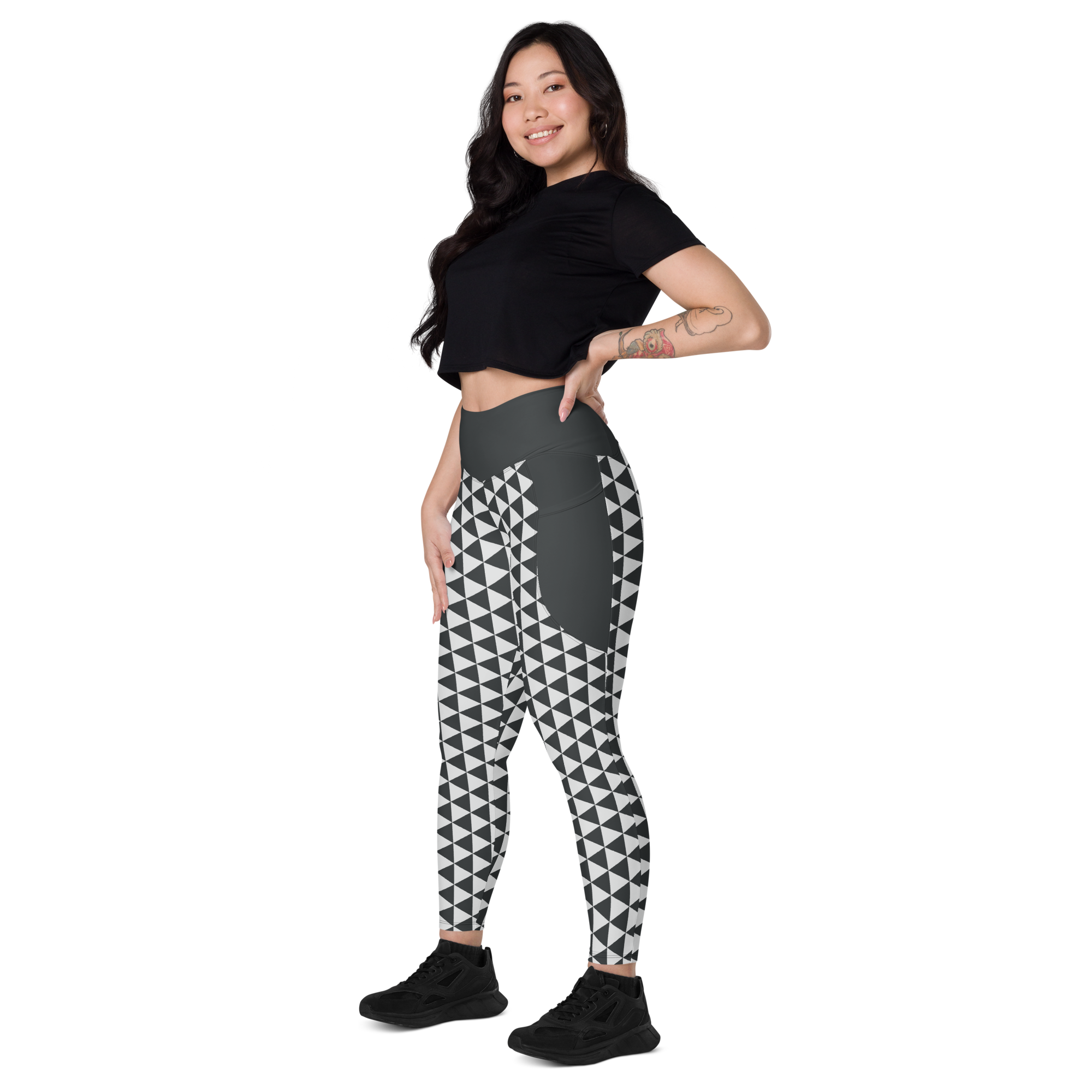 White Uroko Leggings with pockets - Oni Threads