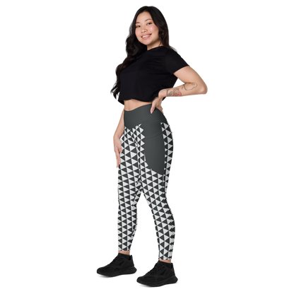 White Uroko Leggings with pockets - Oni Threads