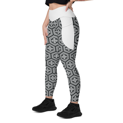 White Kikkou Leggings with pockets - Oni Threads