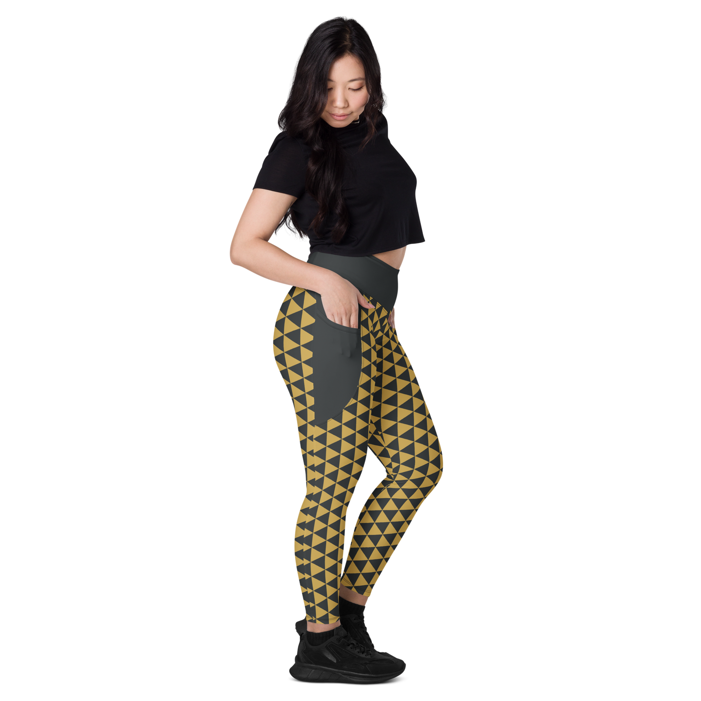 Gold Uroko Leggings with pockets - Oni Threads