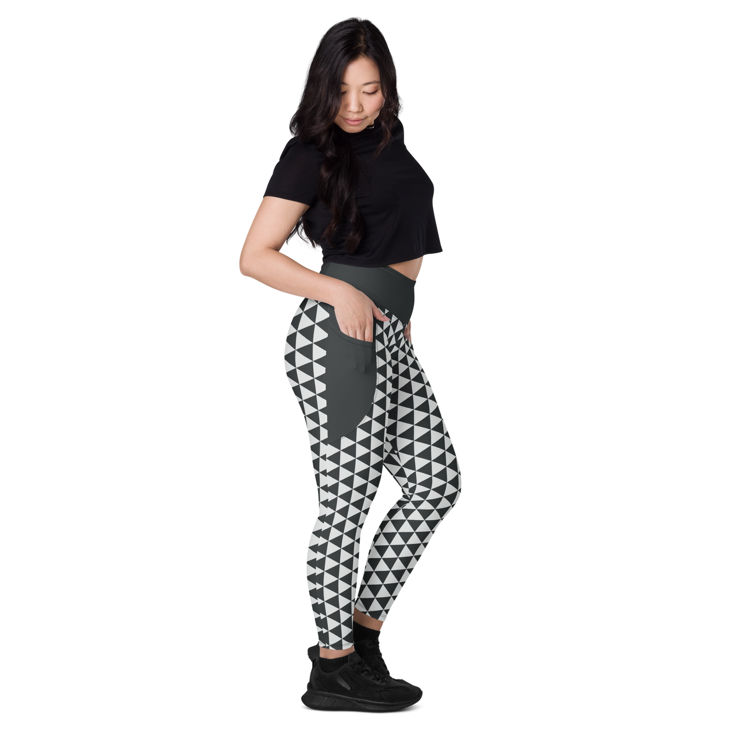 White Uroko Leggings with pockets - Oni Threads