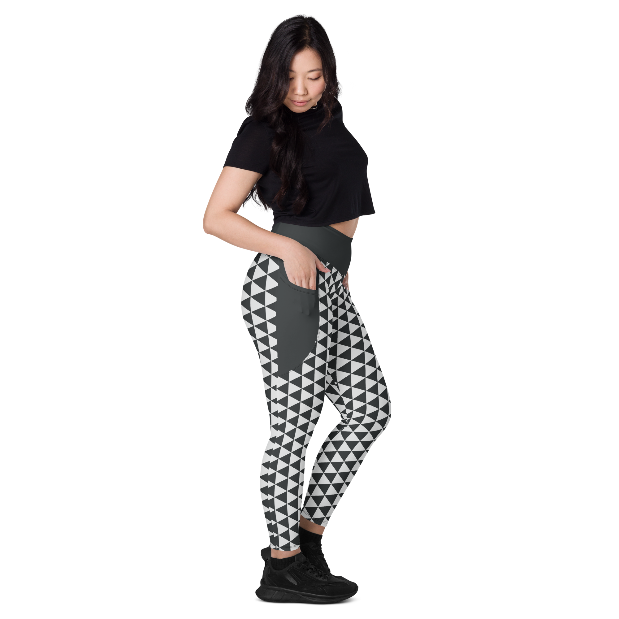 White Uroko Leggings with pockets - Oni Threads