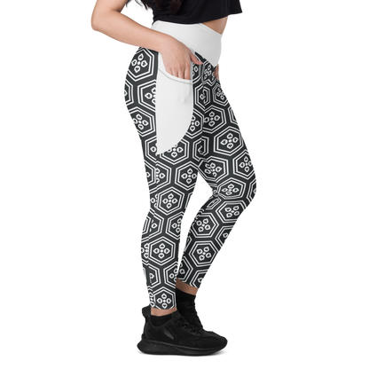 White Kikkou Leggings with pockets - Oni Threads