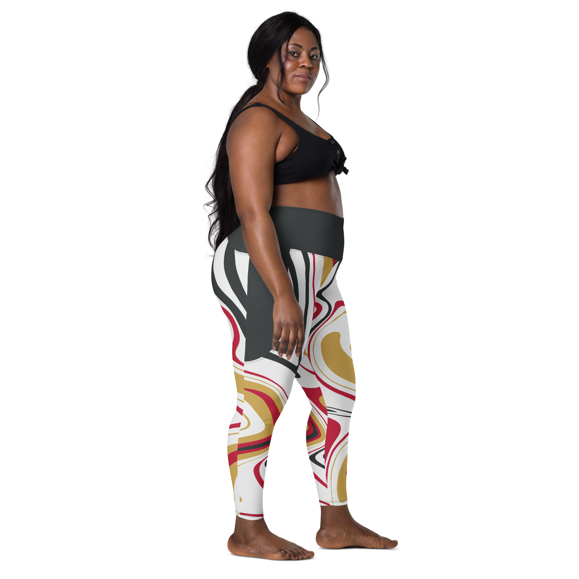 Samurai Suminagashi Leggings with pockets - Oni Threads