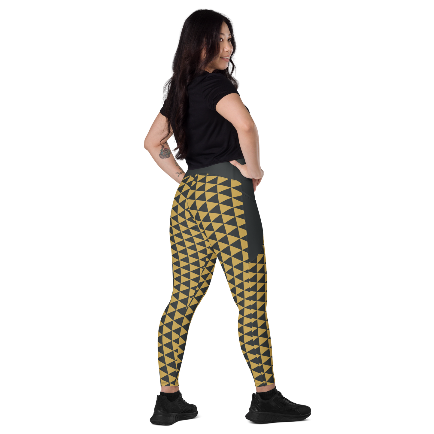 Gold Uroko Leggings with pockets - Oni Threads