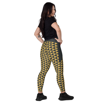 Gold Uroko Leggings with pockets - Oni Threads