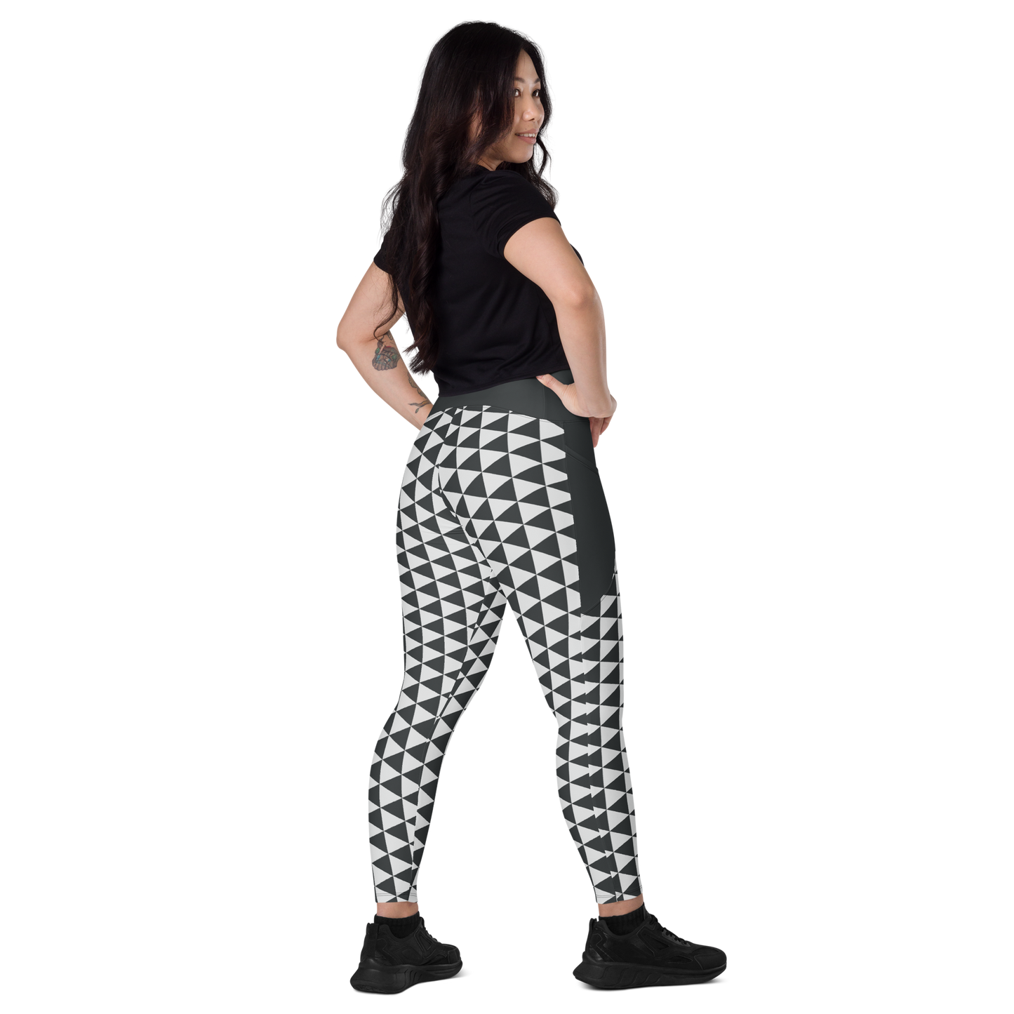 White Uroko Leggings with pockets - Oni Threads