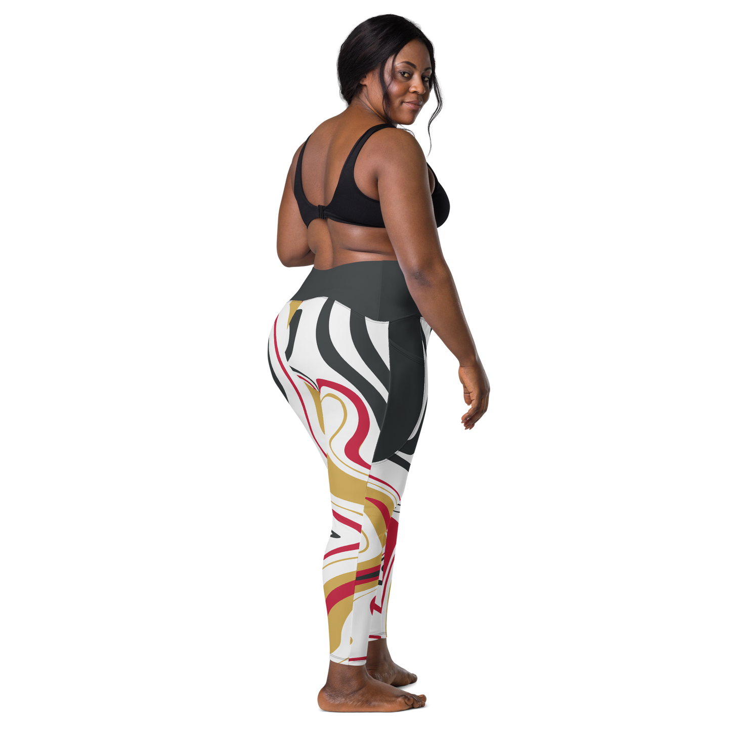 Samurai Suminagashi Leggings with pockets - Oni Threads